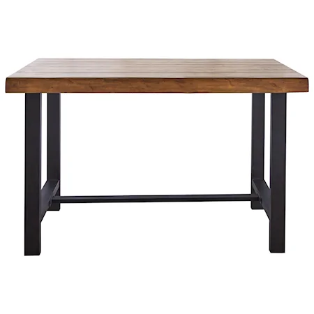 Contemporary Counter Height Table with Iron Base